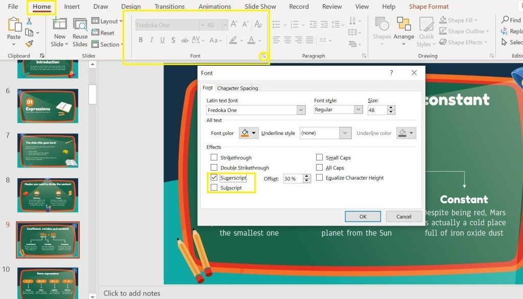 How to Add Superscript and Subscript in PowerPoint - GreatPPT