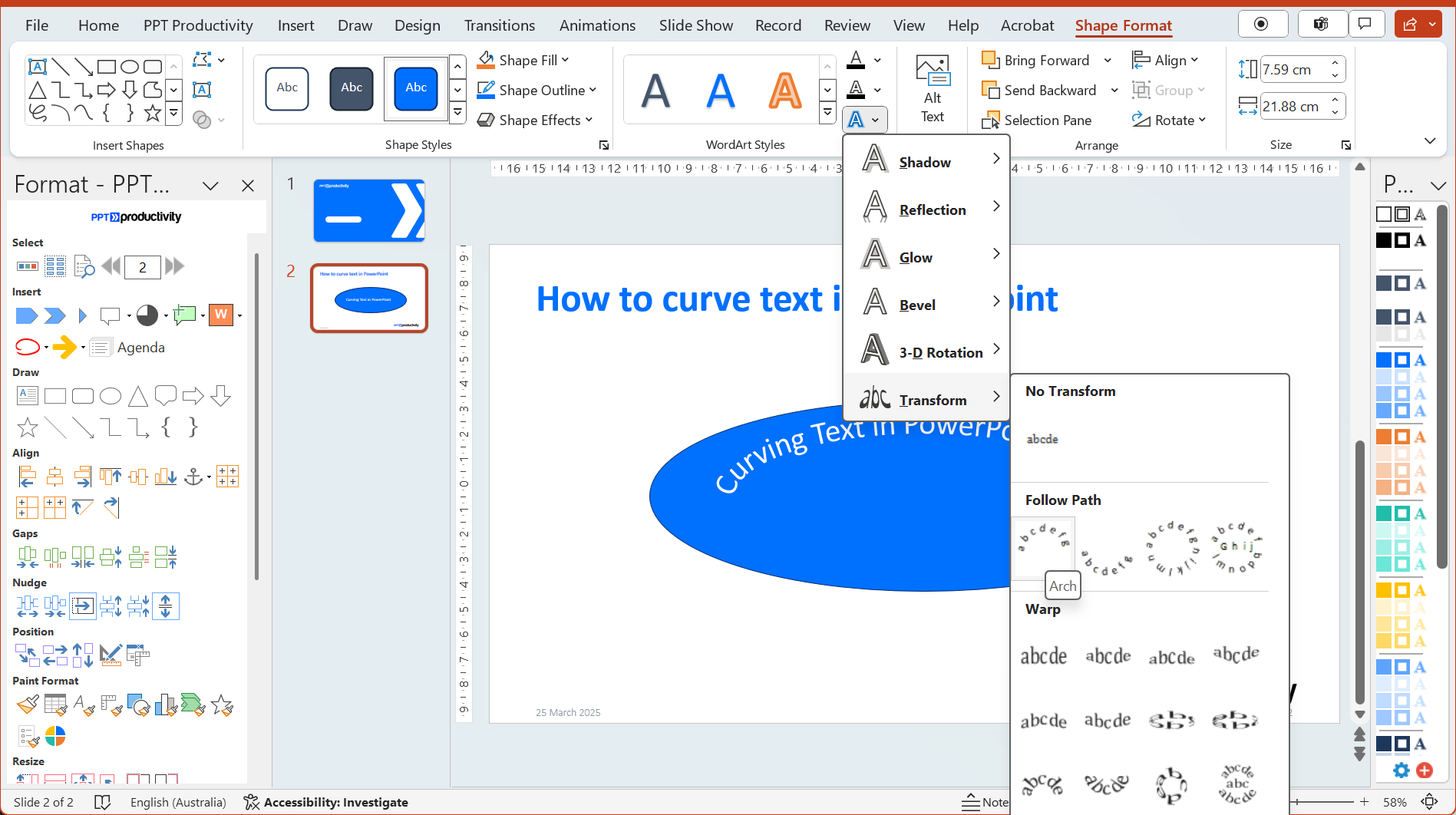How to Curve Text in PowerPoint -2 How to Curve Text in PowerPoint -2
