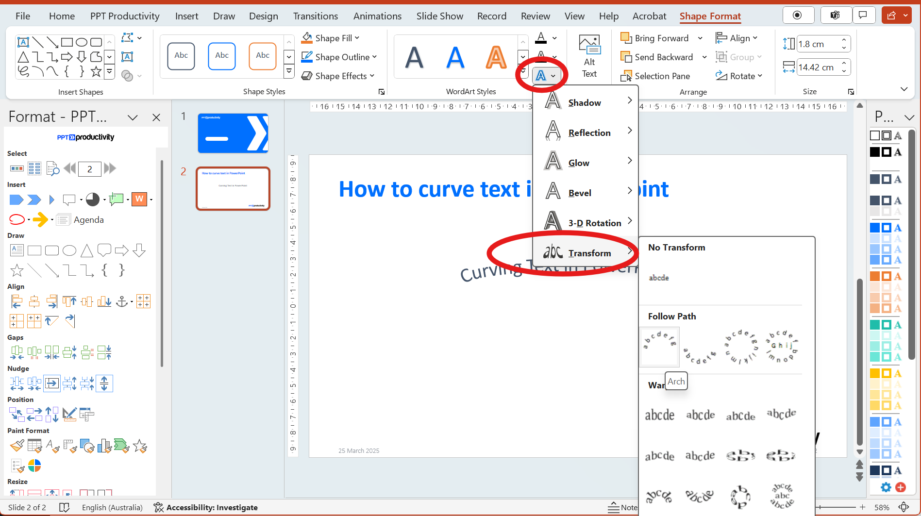 How to Curve Text in PowerPoint -1 How to Curve Text in PowerPoint -1