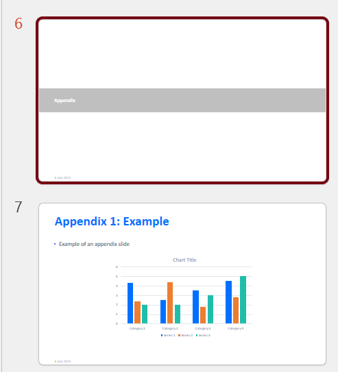 create an appendix in PowerPoint