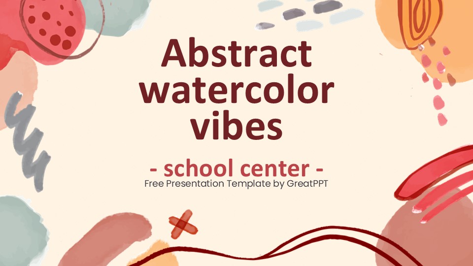 Abstract Watercolor Vibes School Center By Greatppt 1
