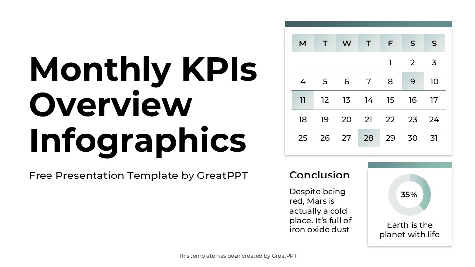 Monthly Kpis Overview Infographics By Greatppt 1