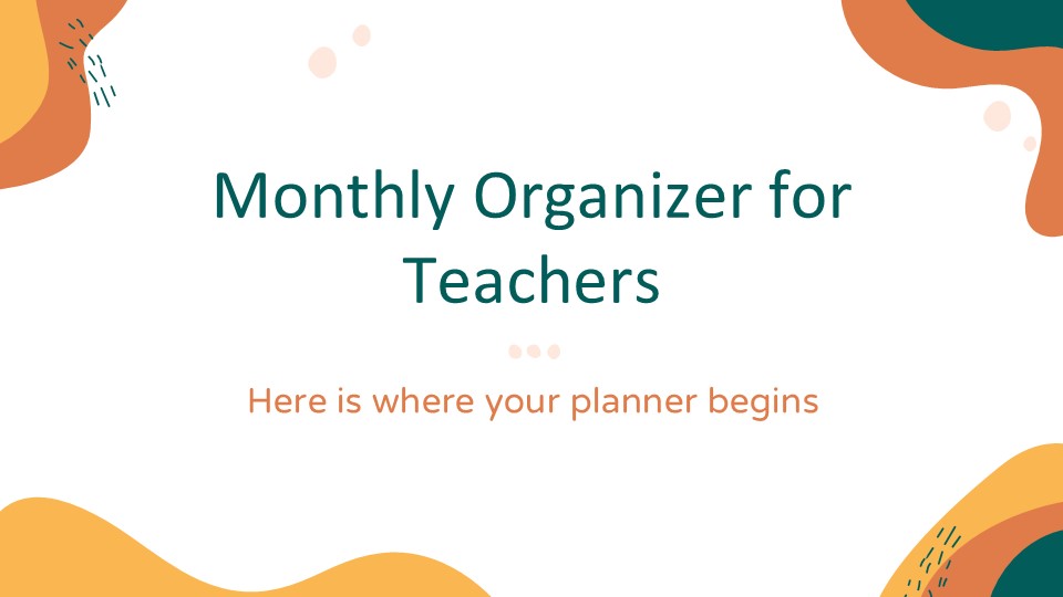 Monthly Organizer For Teachers By Greatppt 1