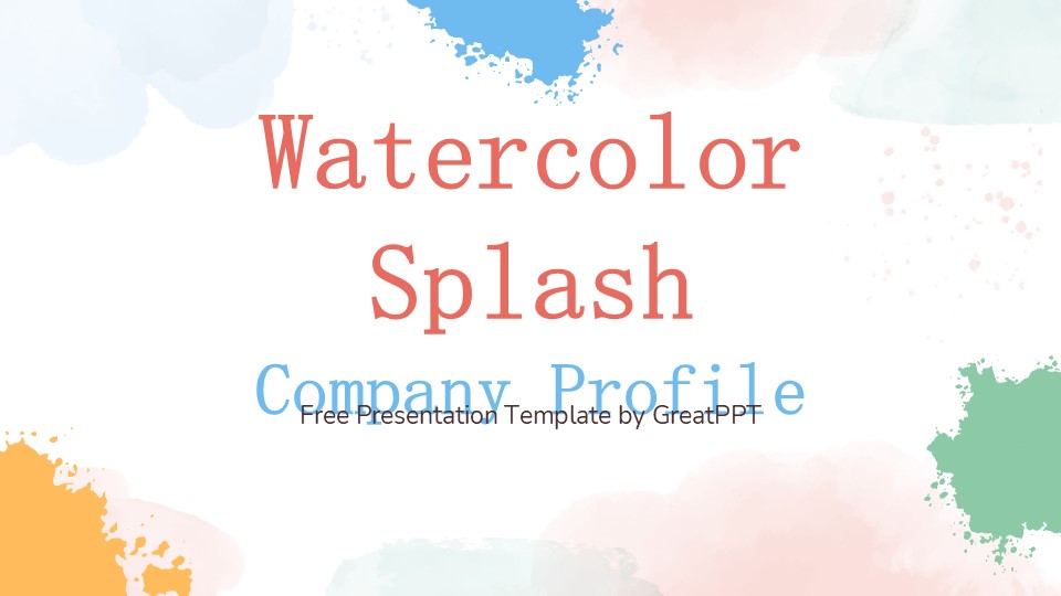 Watercolor Splash Company Profile By Greatppt 1