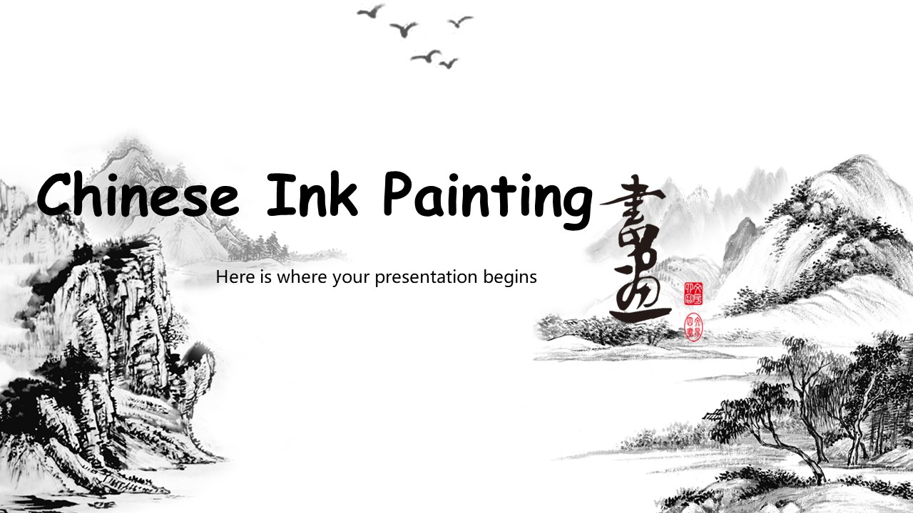 Chinese Ink Painting Powerpoint Template