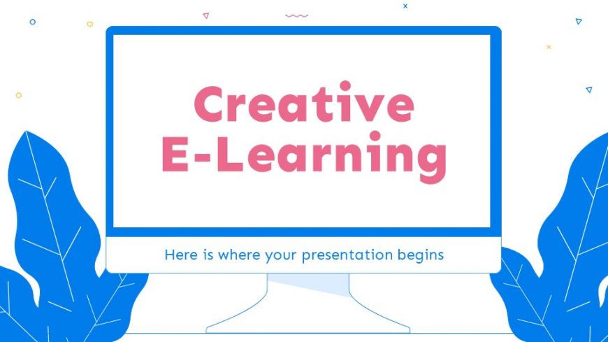 Blue E-Learning PowerPoint Template