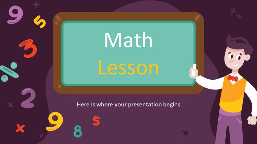 Creative Math Lesson PowerPoint Template Free Download