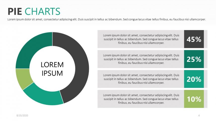 Green Pie Chart PowerPoint Template