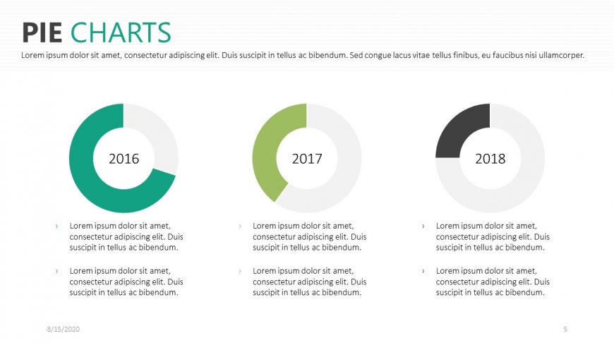 Green Pie Chart PowerPoint Template