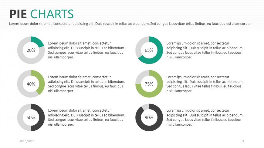 Green Pie Chart PowerPoint Template