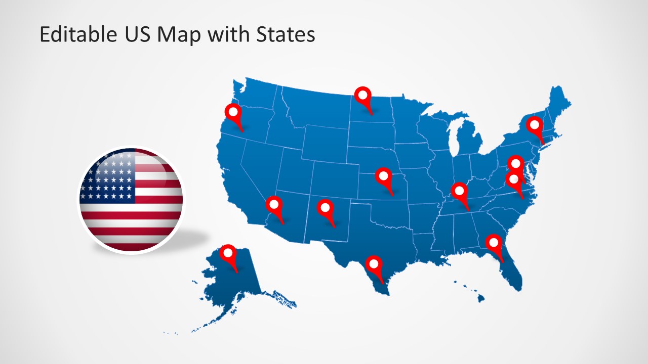 Editable US Map PowerPoint Template Free Download GreatPPT