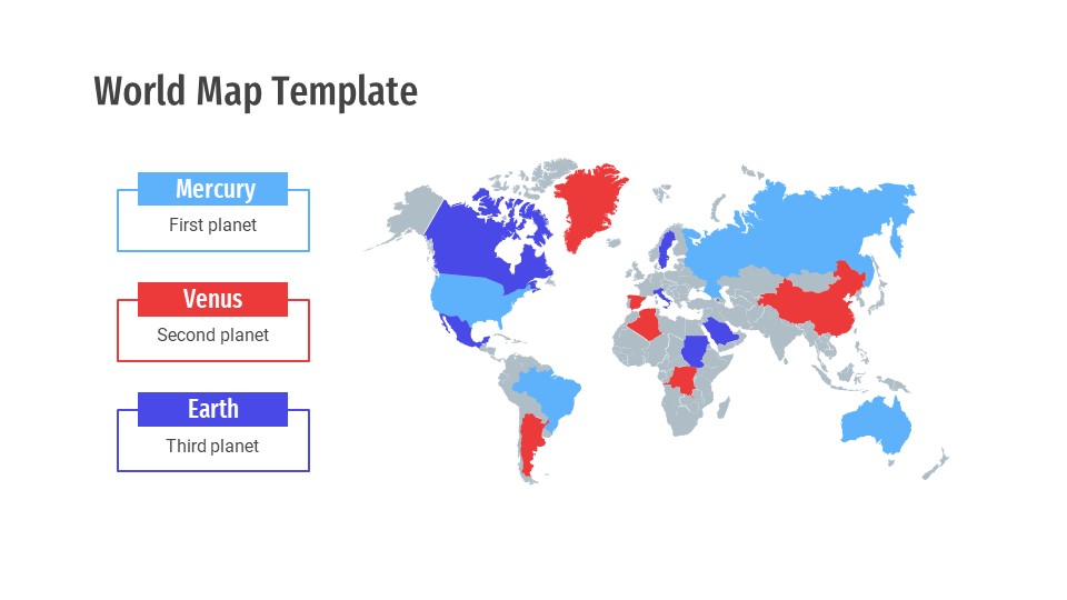 Editable World Map With Countries Powerpoint Political Outline Ppt Images