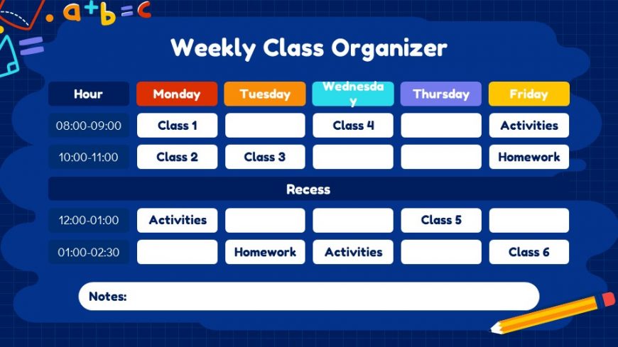 Math Weekly Lesson Plan PowerPoint Template