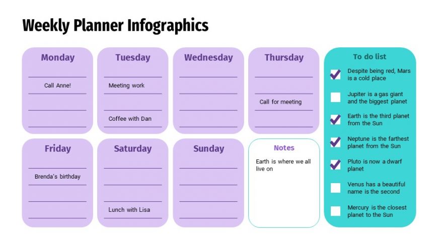 Weekly Planner Infographics