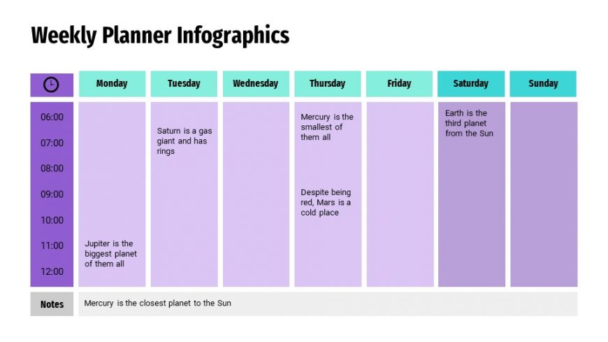 Weekly Planner Infographics
