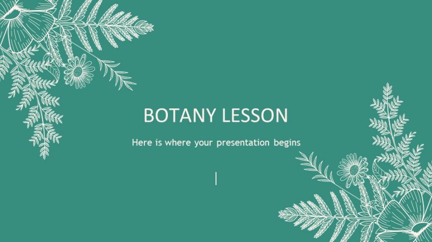 Green Botany Lesson PowerPoint Template