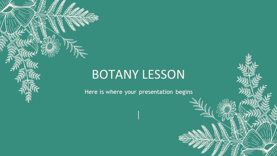 Green Botany Lesson PowerPoint Template