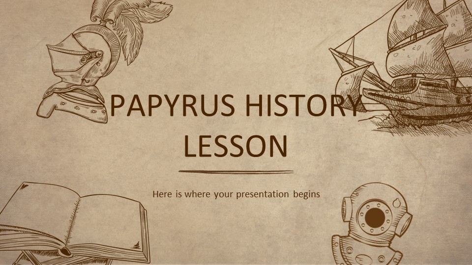 Free Papyrus History Lesson PowerPoint Template - GreatPPT