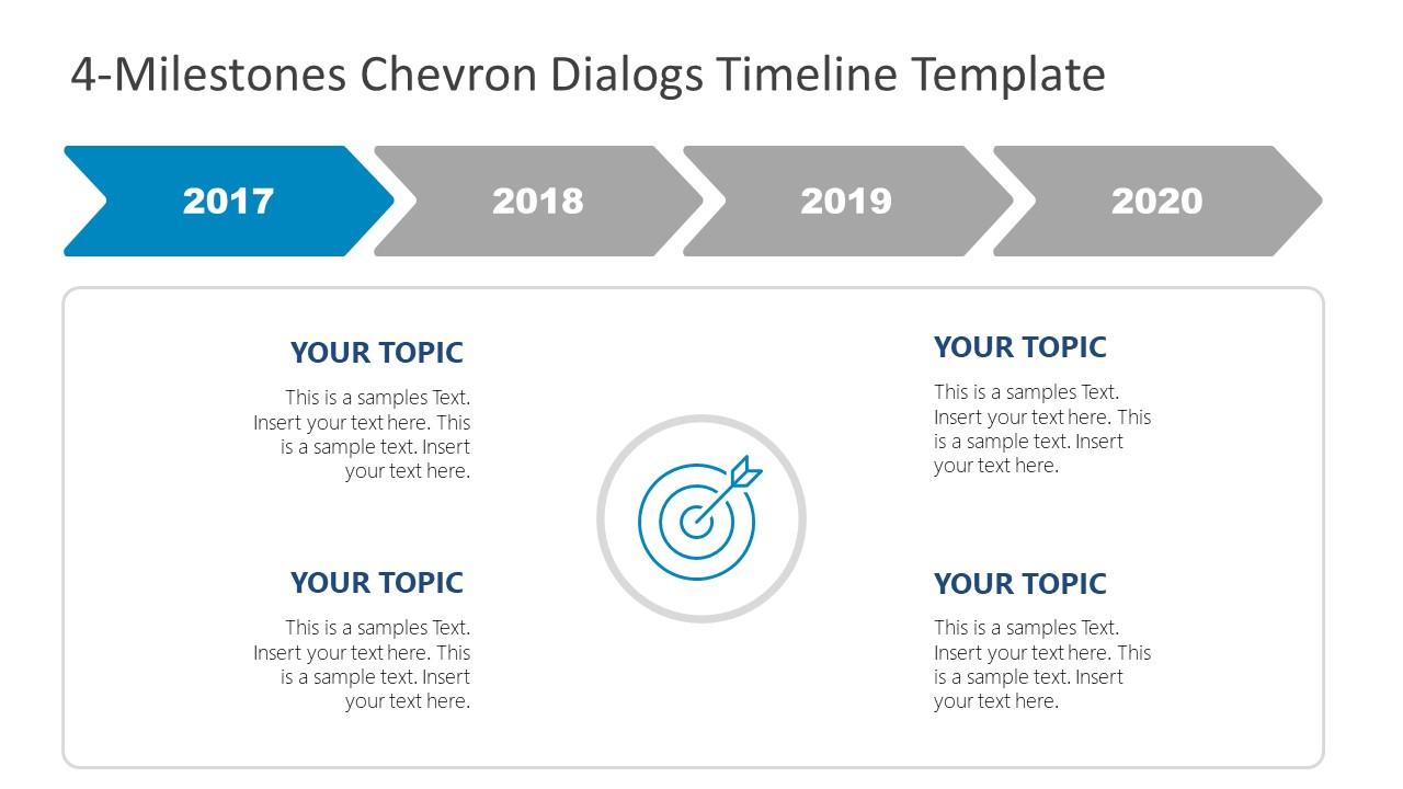 4-Milestones Chevron Dialogs Timeline Template6