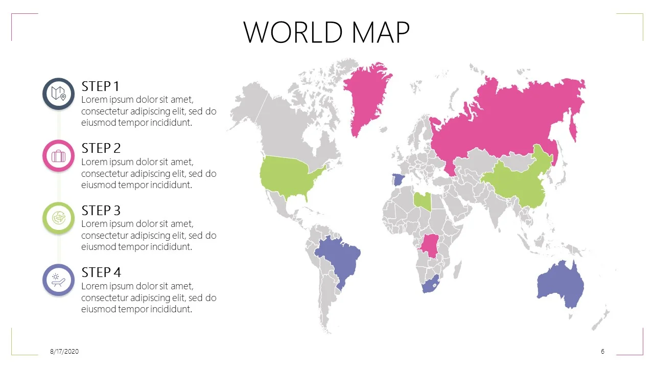 Colorful World Map Template6
