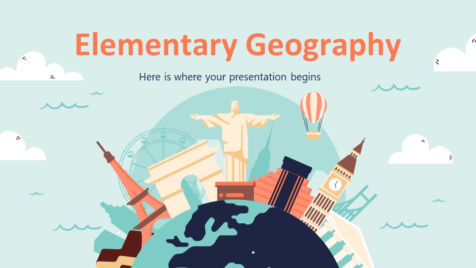 Elementary Geography Lesson PowerPoint Template