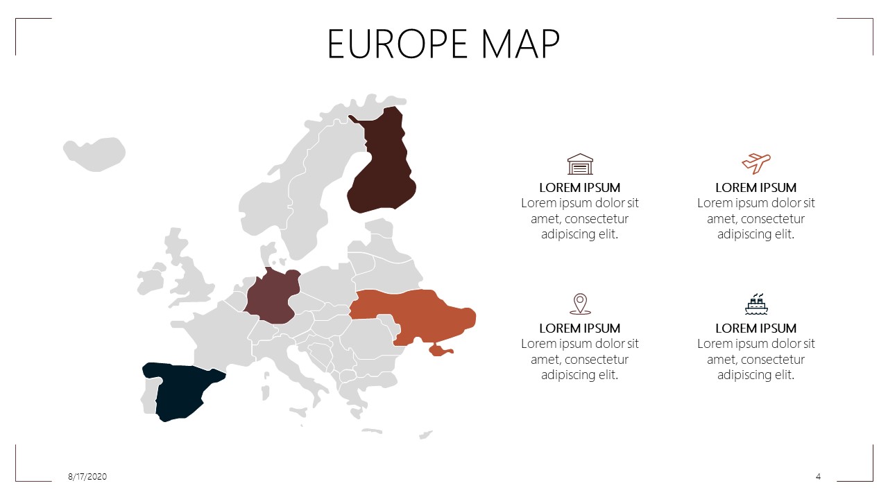 Europe Map Template4