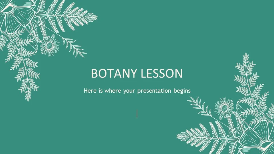 Green Botany Lesson PowerPoint Template1