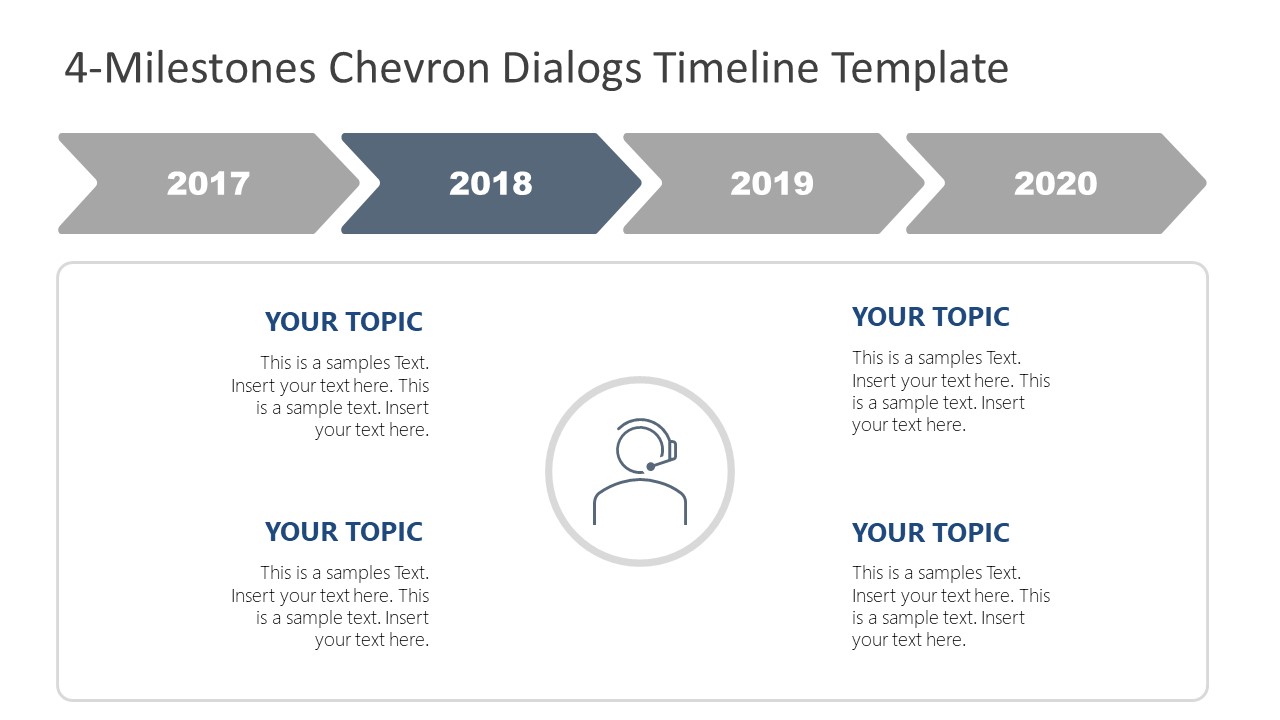 4-Milestones Chevron Dialogs Timeline Template7