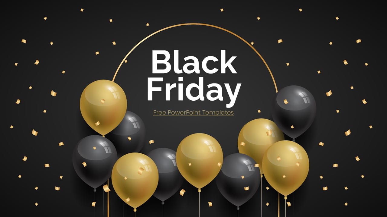 Black Friday Balloon PowerPoint Template 1