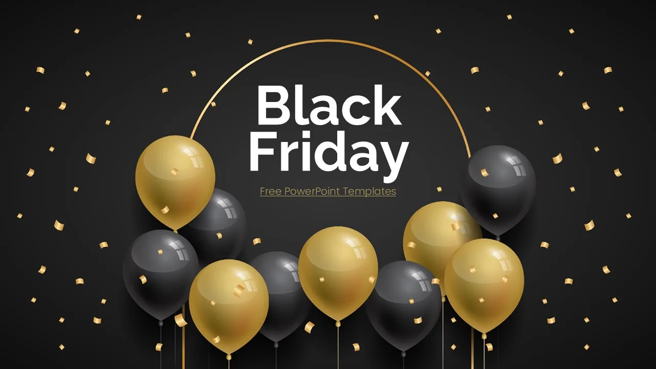 Black Friday Balloon PowerPoint Template 1