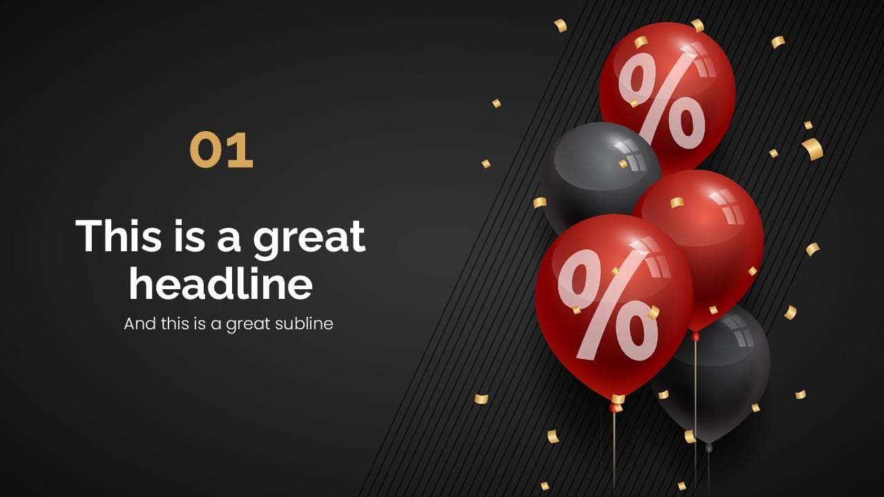 Black Friday Balloon PowerPoint Template 4
