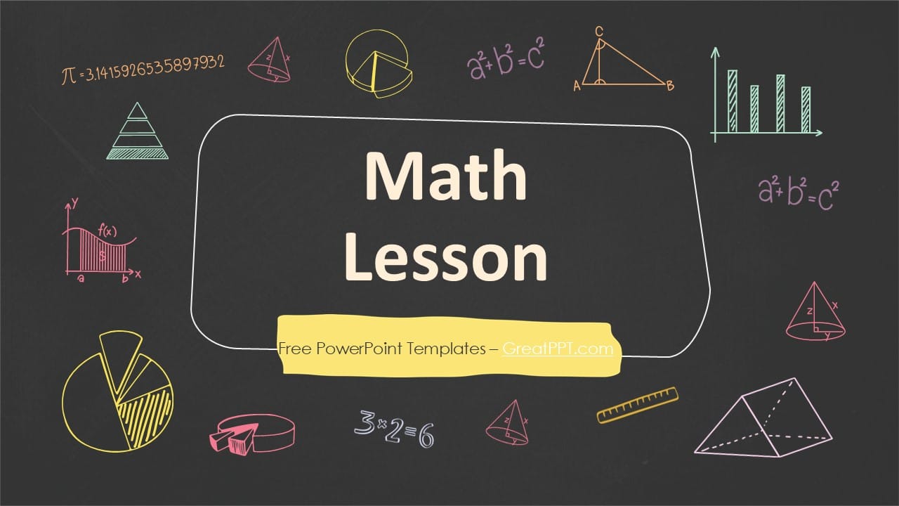Chalkboard Math Lesson PowerPoint Template 1