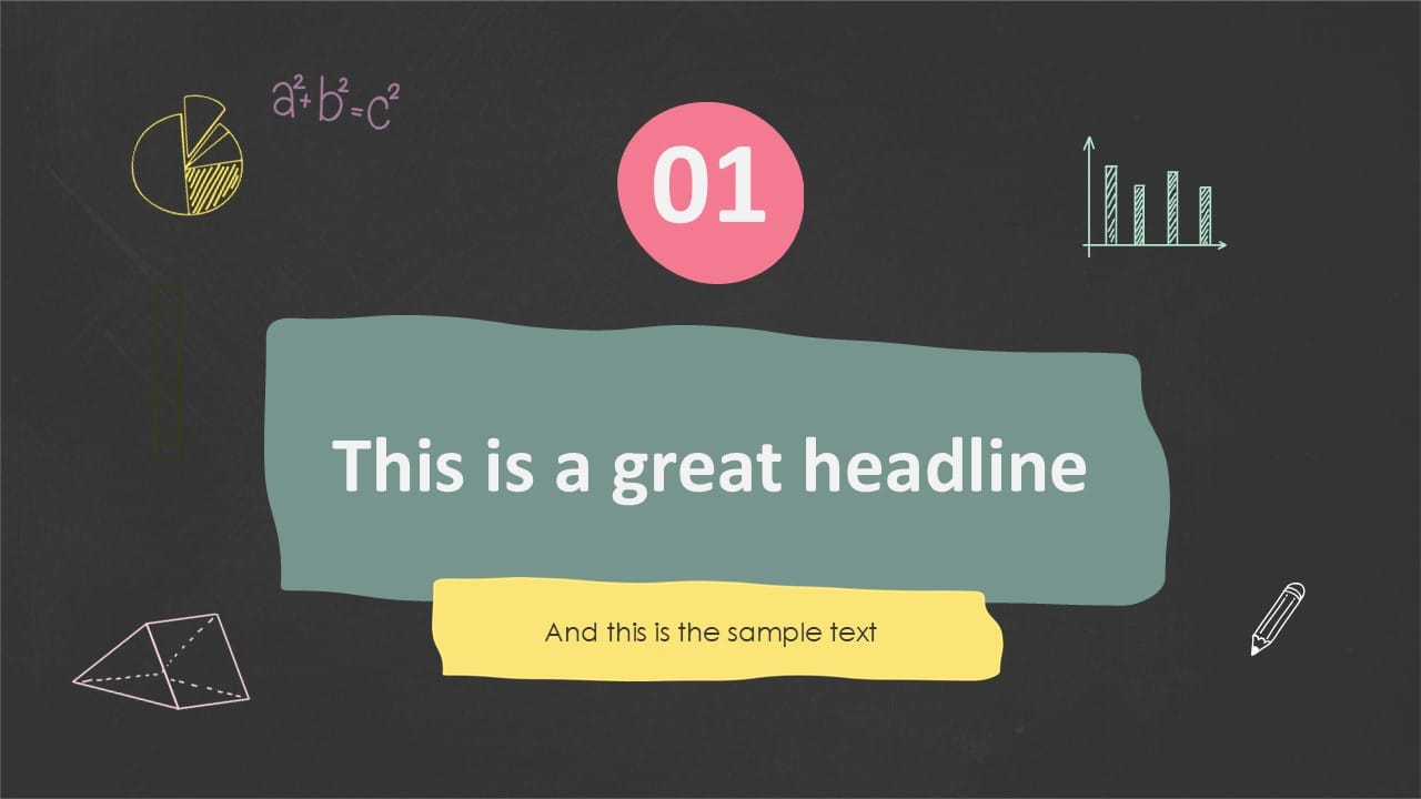 Chalkboard Math Lesson PowerPoint Template 3