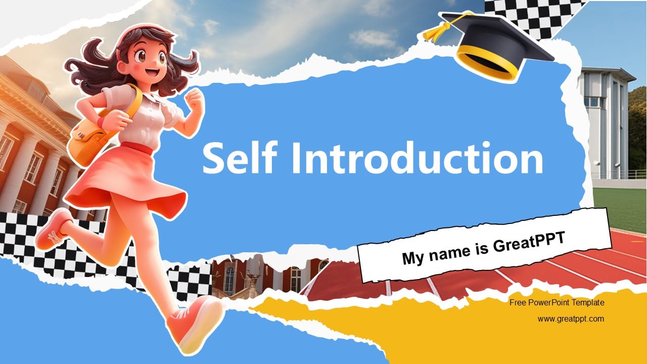Elementary School Self Introduction PowerPoint Template 1
