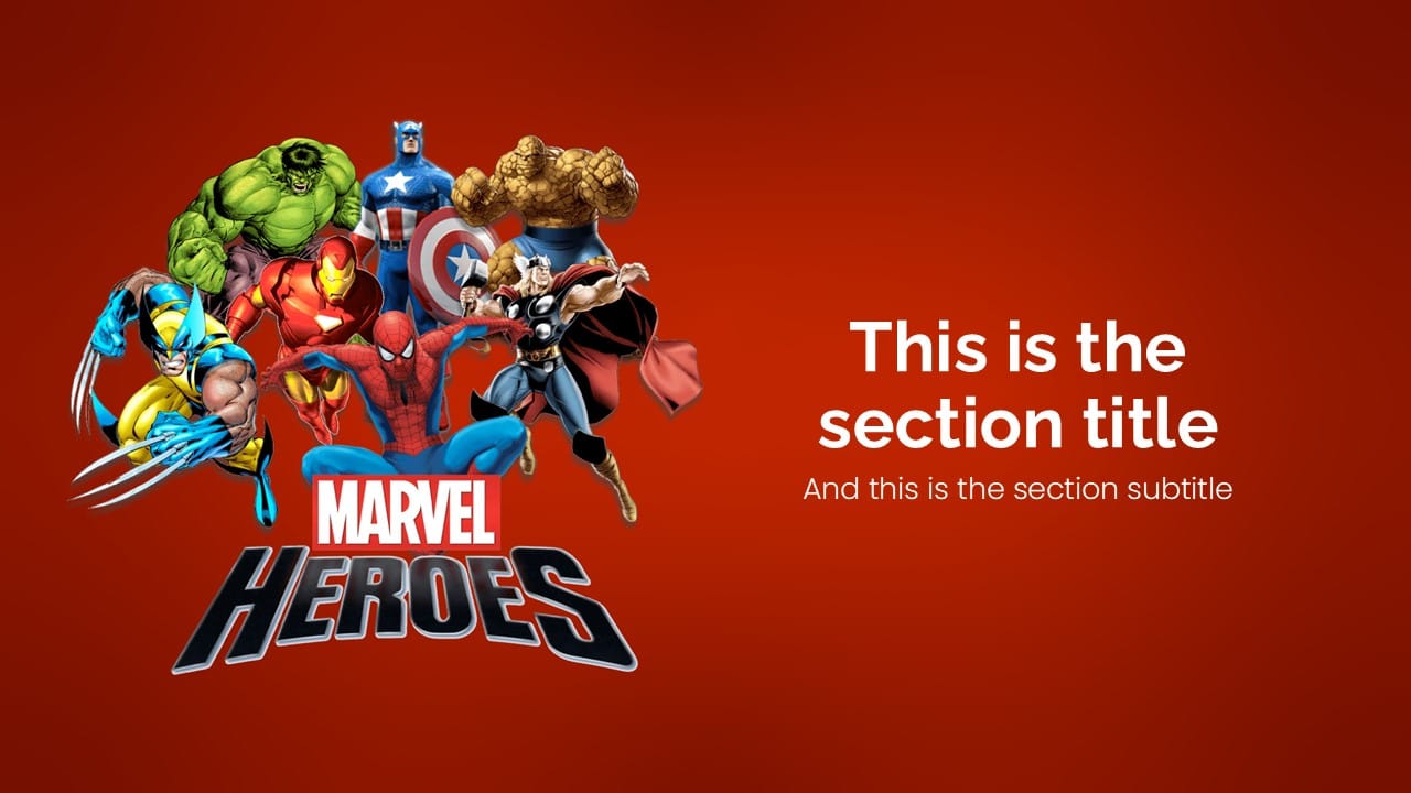Marvel Heroes PowerPoint Template 3