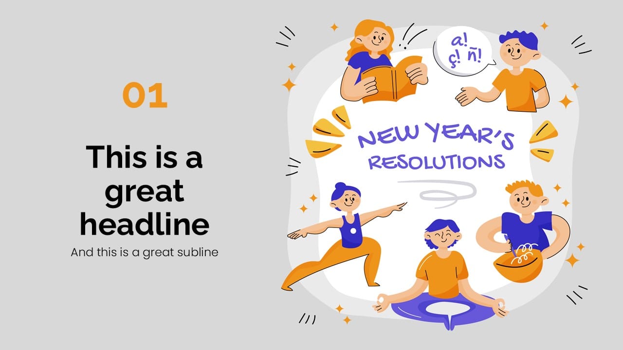 New Year Resolutions PowerPoint Template 4