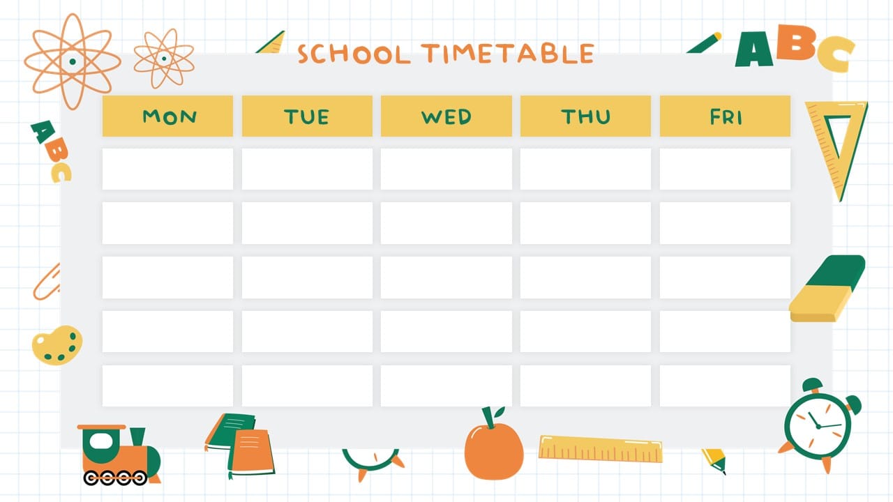 School Timetable PowerPoint Template 1