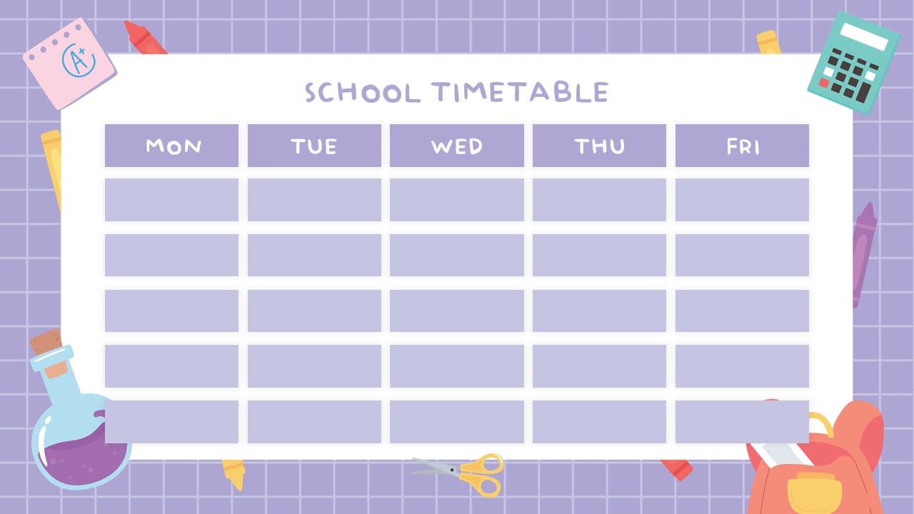 School Timetable PowerPoint Template 2
