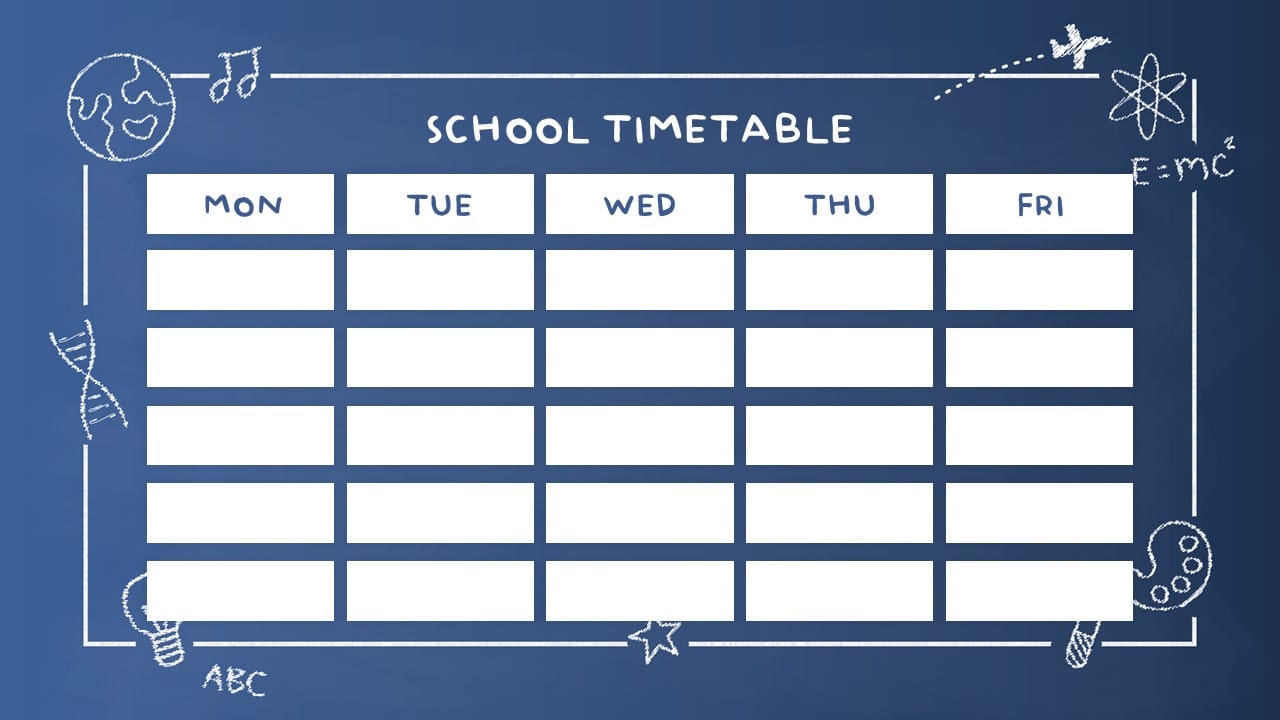 School Timetable PowerPoint Template 3