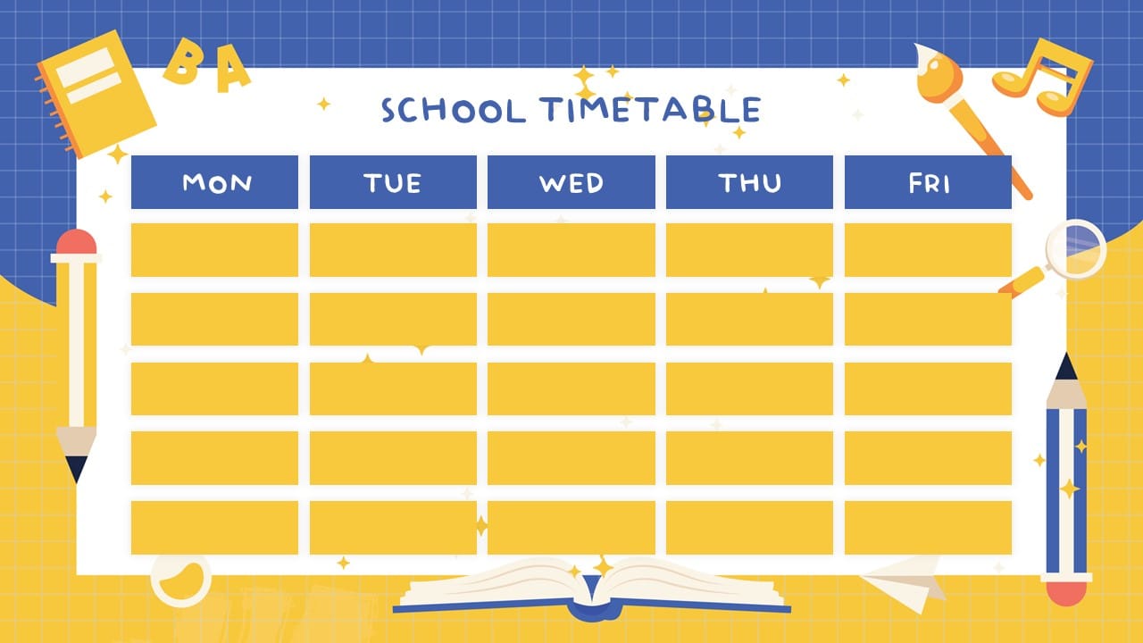 School Timetable PowerPoint Template 4
