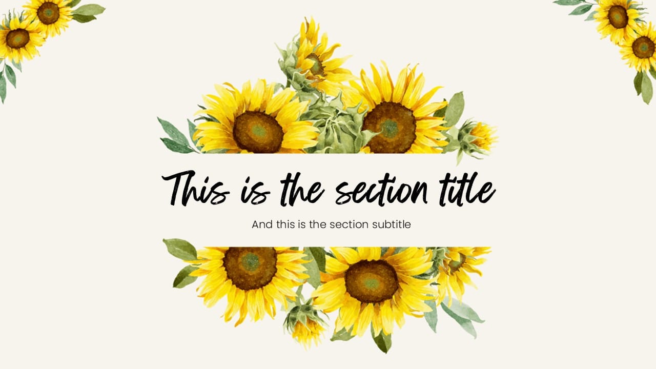 Sunflower PowerPoint Template 3