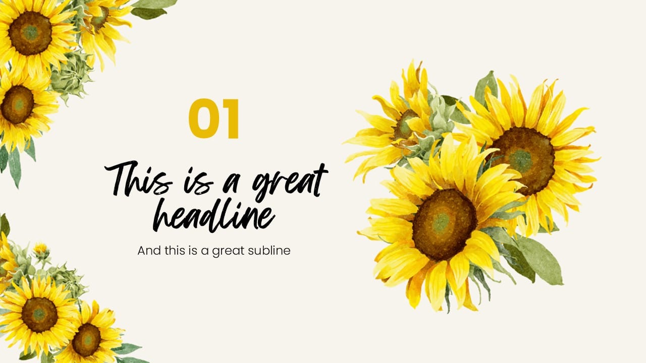 Sunflower PowerPoint Template 4