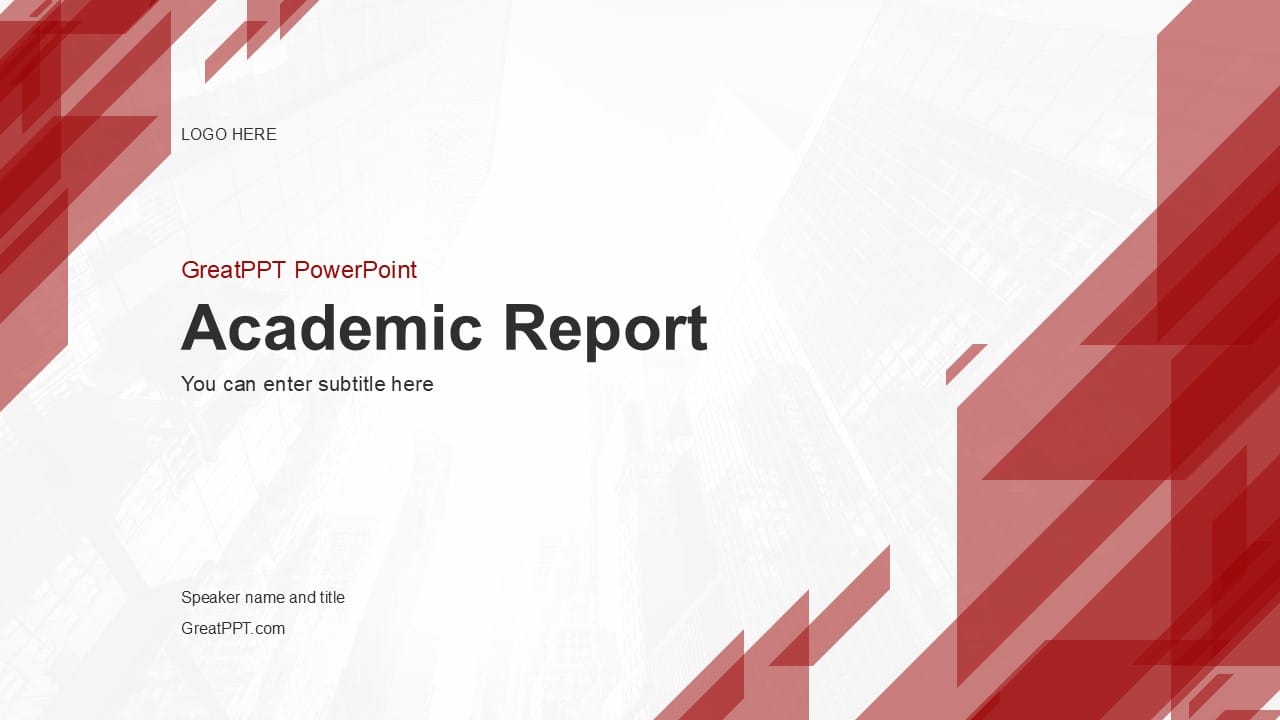 Red Academic Report PowerPoint Template 1