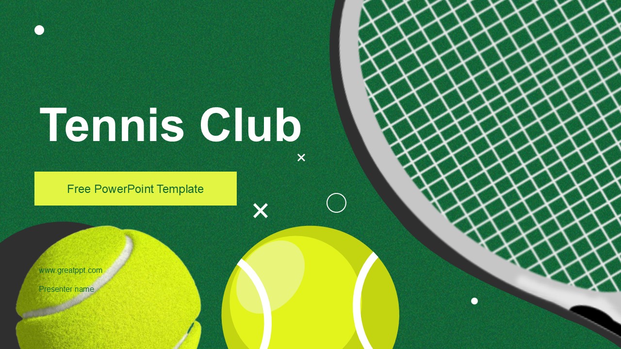 School Tennis Club PowerPoint Template 1