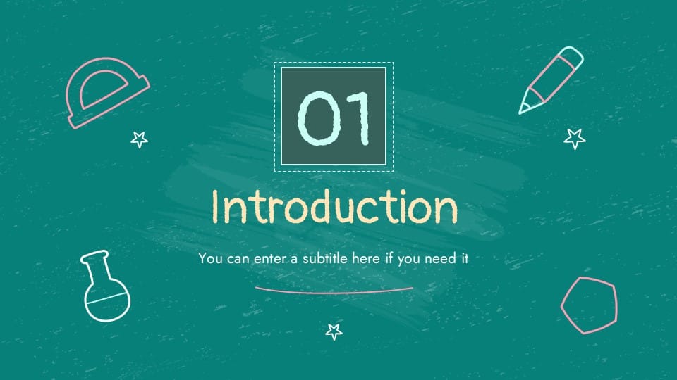 Chalkboard Background PowerPoint Template for Elementary 4