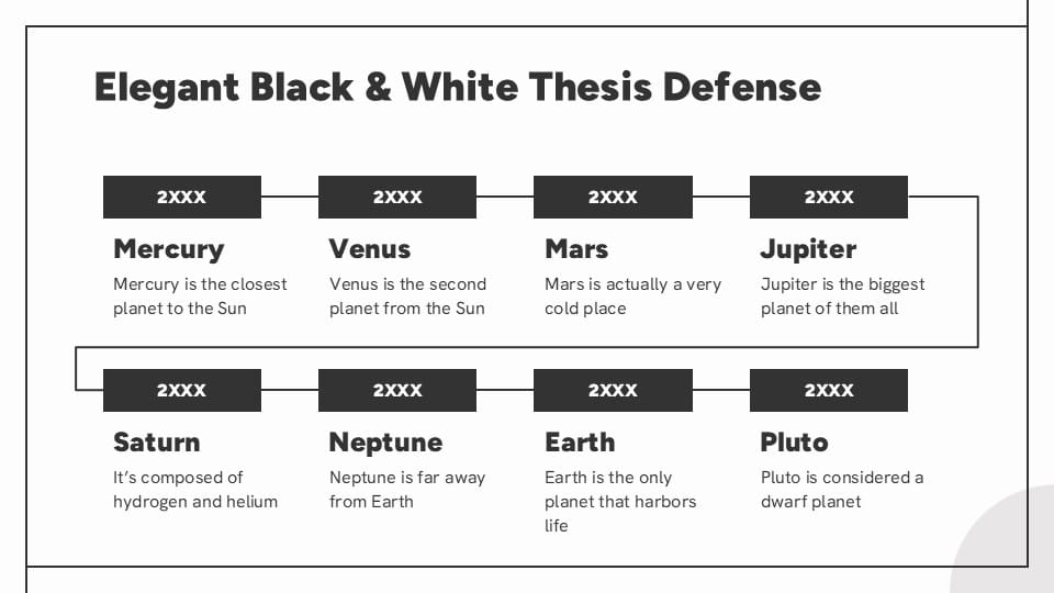 Elegant Black White Thesis Defense Infographics 2