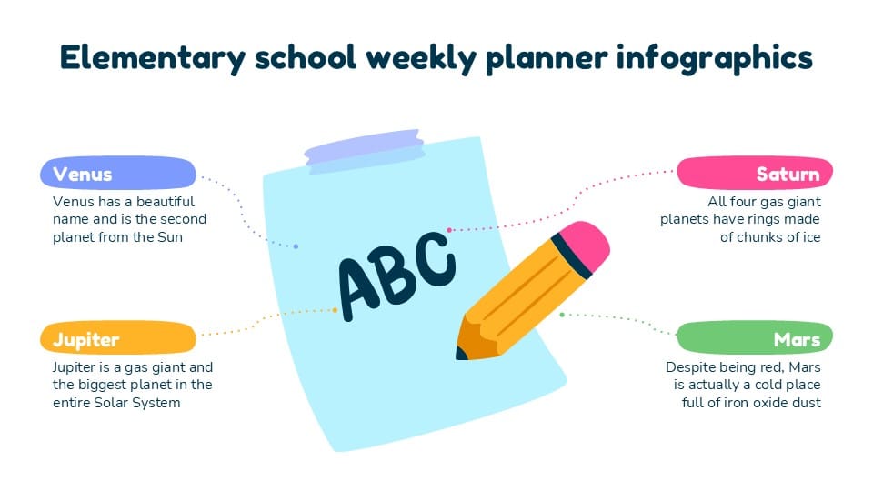 Elementary School Weekly Planner Infographics 18