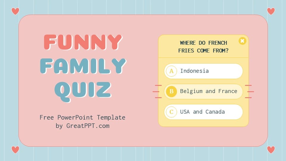 Funny Family Quiz PowerPoint Template 1