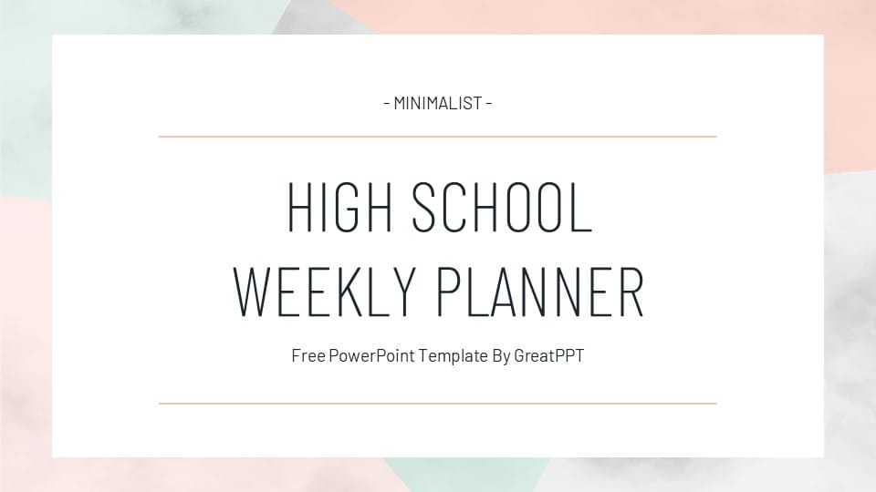 Minimalist High School Weekly Planner 1