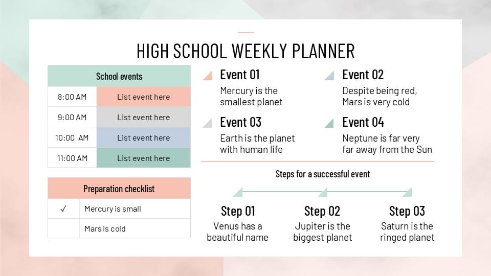 Minimalist High School Weekly Planner Infographics 16